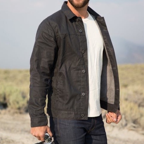 waxed trucker jacket flint and tinder